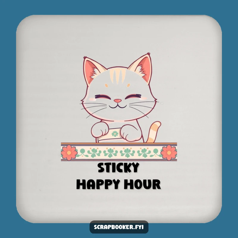 Funny Cat Tape Coaster Set A Charming Gift for Feline-Loving Homes