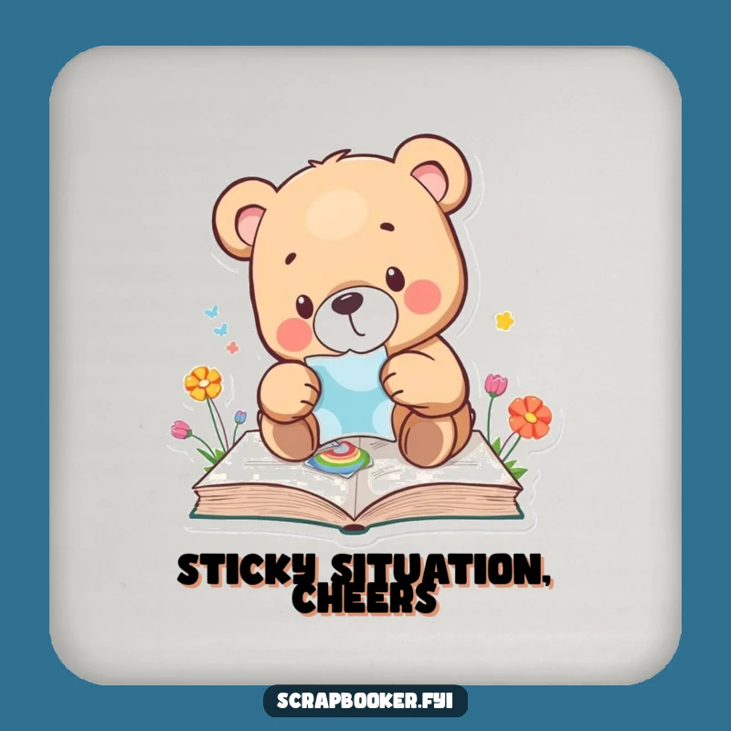 Funny Bear Coaster: Careful Crafting Protection, The Perfect Gift for Artisans!