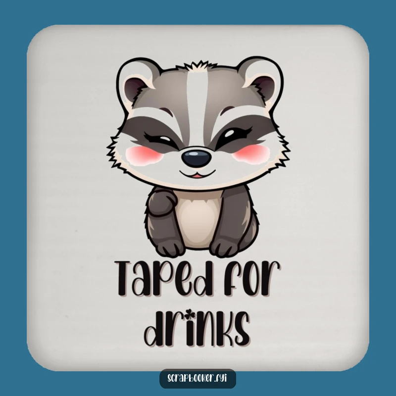 Funny Badger Drink Coasters - Protect Surfaces with Witty Flair