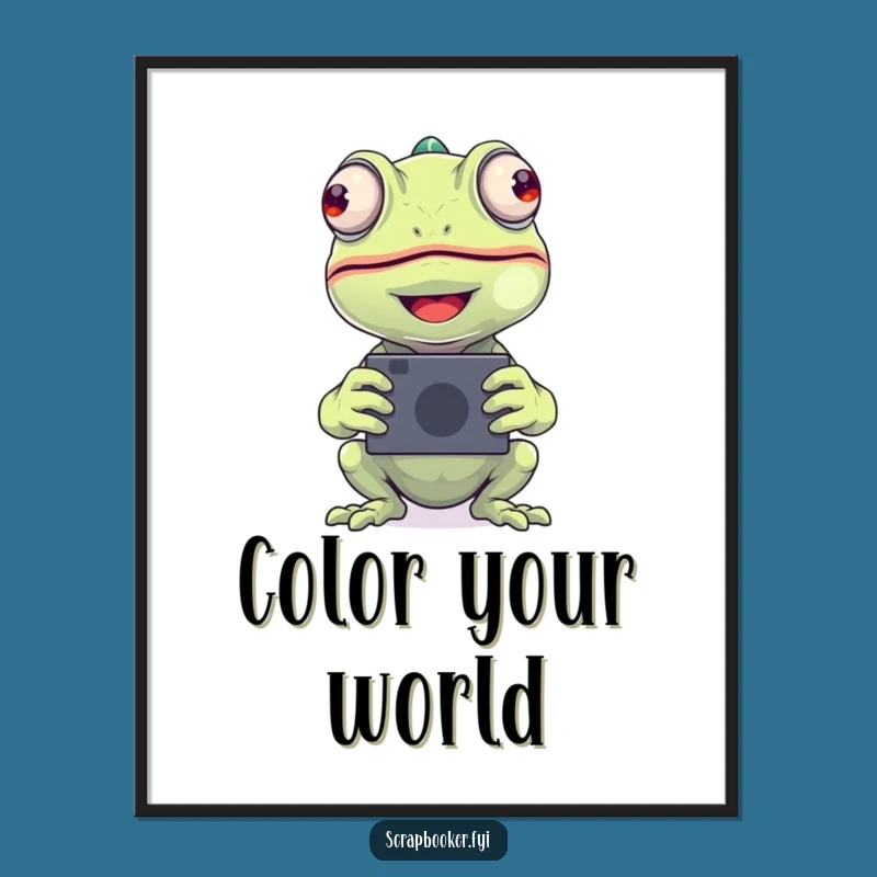Funny Chameleon Photo Poster A Whimsical Wall Art Gift for Photography Lovers
