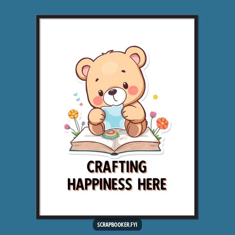 Funny Bear Poster: Careful Artistry Print, Perfect Wall Decor Gift for Creatives!