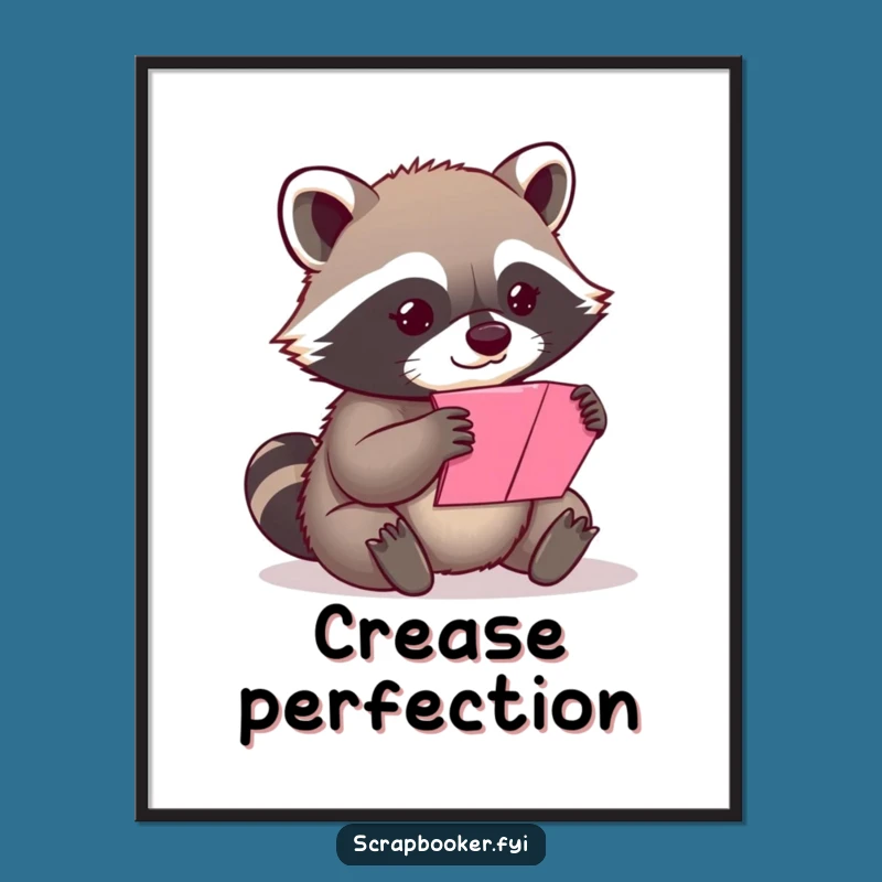 Funny Content Raccoon Folding Poster - Whimsical Wall Art