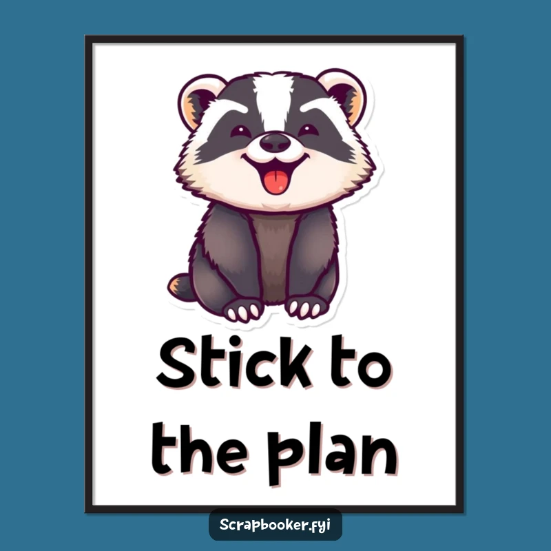 Funny Badger Sticker Poster: Joyful Art for Your Walls