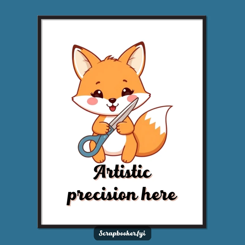 Funny Fox Crafting Poster: Cheerful Fox Art Print, Humorous Decorative Wall Art
