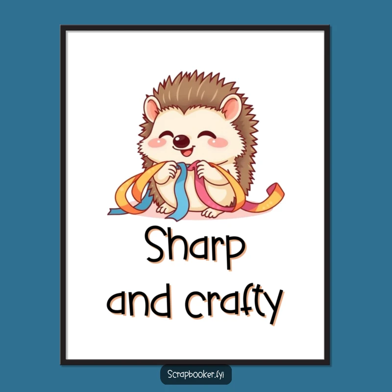 Funny Hedgehog Craft Poster A Whimsical Wall Art Gift for Creative Spaces