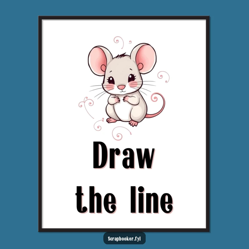 Funny Mouse Art Poster: Meticulous Swirl Design for Your Walls