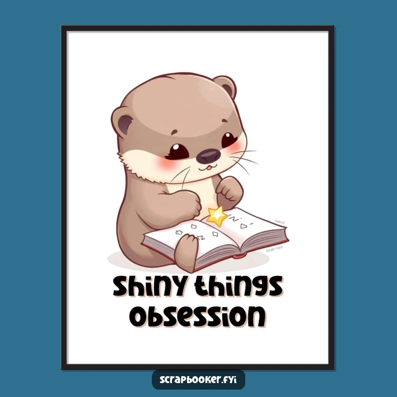 Funny Otter Poster: Delightful Crafting Art Print, Whimsical Decor, Perfect Funny Gift