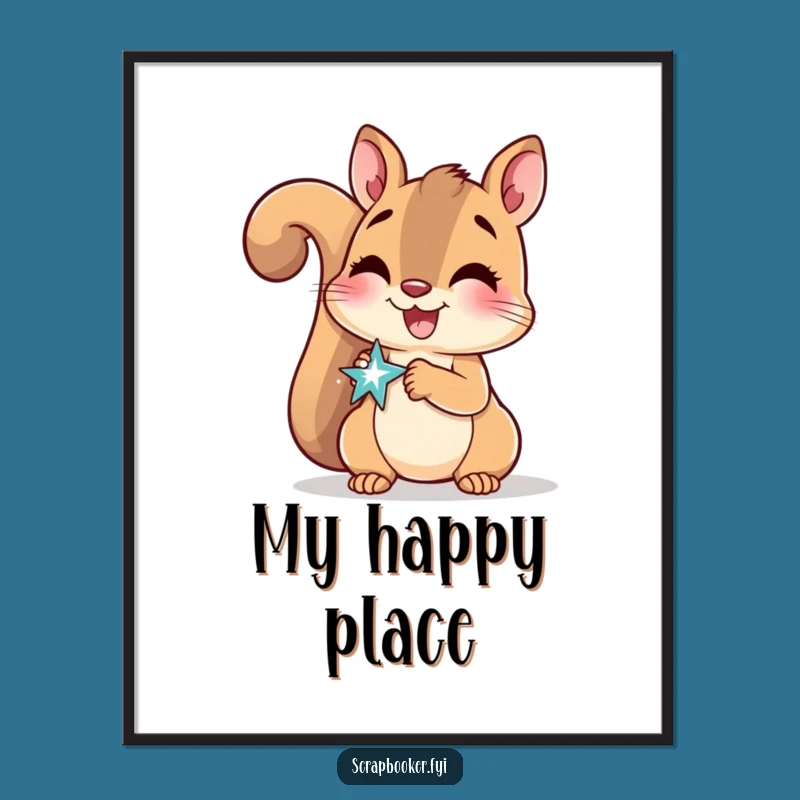 Funny Squirrel Poster: Sparkly Craft Wall Art Gift