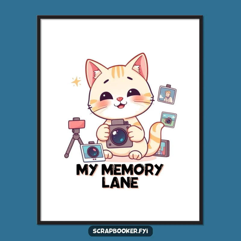 Funny Cat Poster: Organized Photo Wall Art Gift