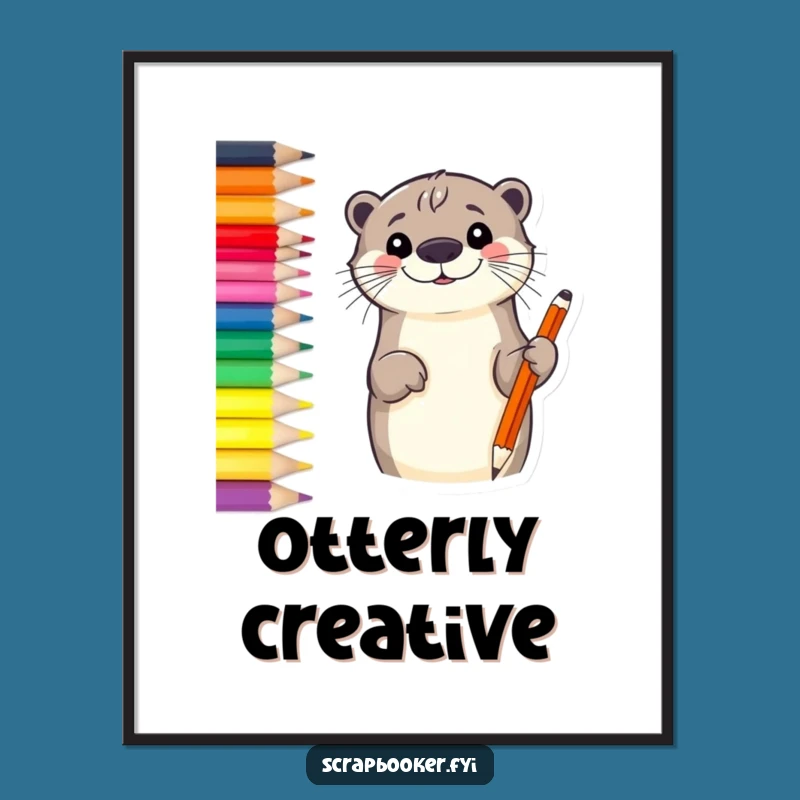 Funny Otter Sketch Poster: Decorate with Art and Smiles with This Hilarious Print