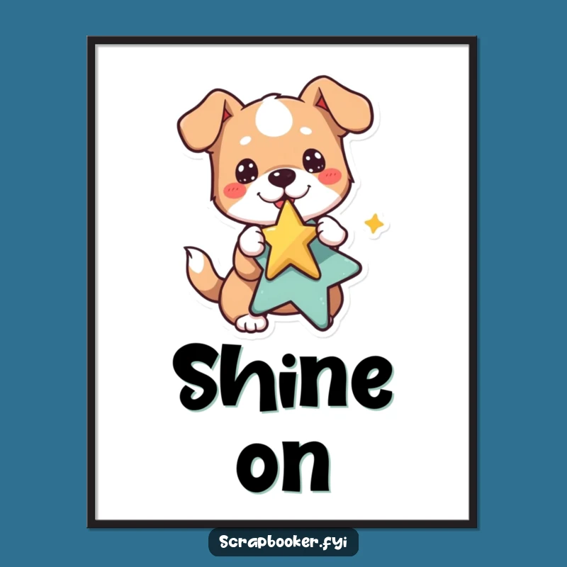 Funny Dog Poster: Playful Star Sticker - Wall Art That Earns A+,