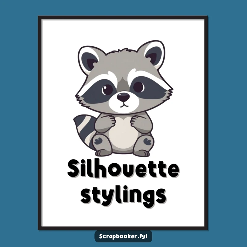 Funny Raccoon Silhouette Cutter Poster: Whimsical Wall Art for Creative Spaces and Gift Ideas