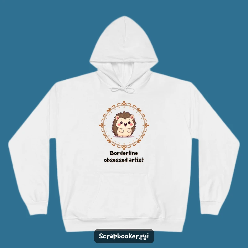 Funny Hedgehog Artist Hoodie - Cozy Comfort for Creative Souls