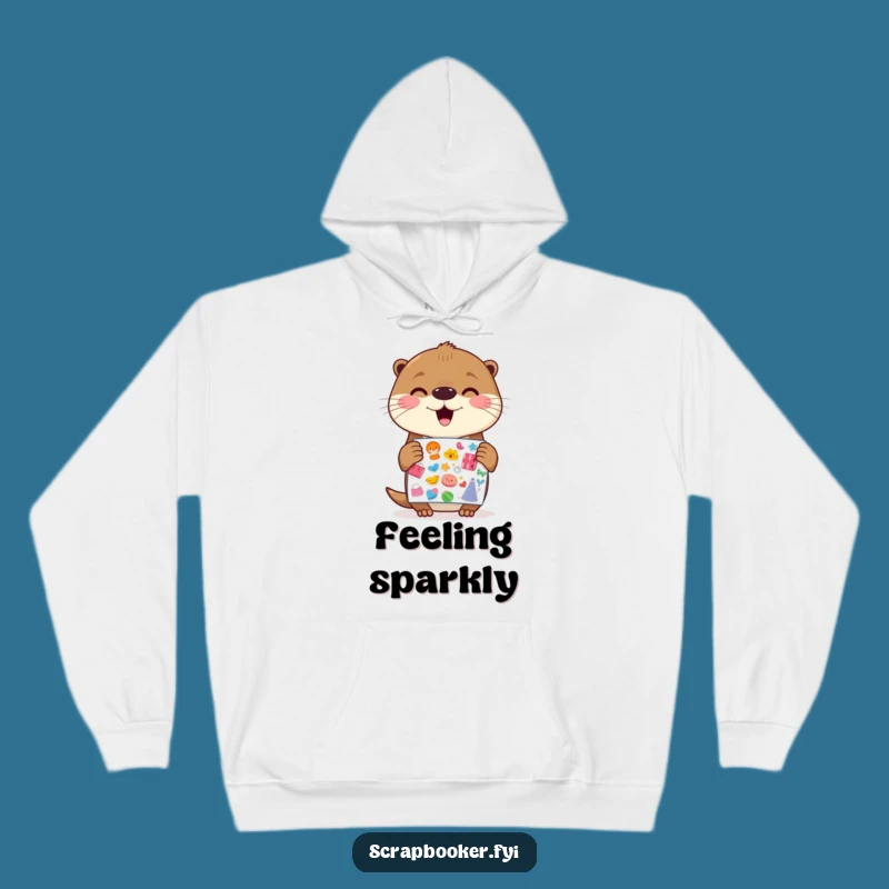 Funny Otter Hoodie: Gleeful Sticker Holder - Cozy & Cheerful Otter Gift