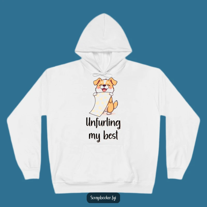 Funny Dog Paper Flourish Hoodie: Cozy Joy, Perfect Gift Wear