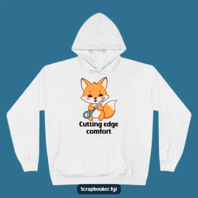 Funny Fox Crafting Hoodie: Cozy Comfort with a Cheerful Cutting Fox Design