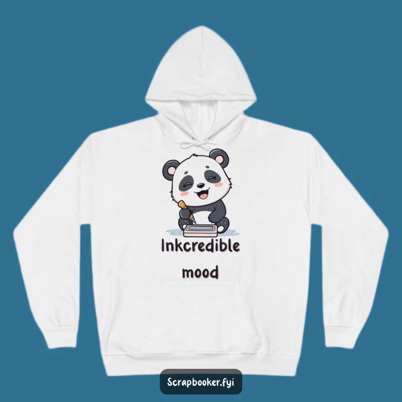 Funny Panda Ink Pad Hoodie - Giggling Panda Pattern Sweatshirt, Cozy Joyful Gift