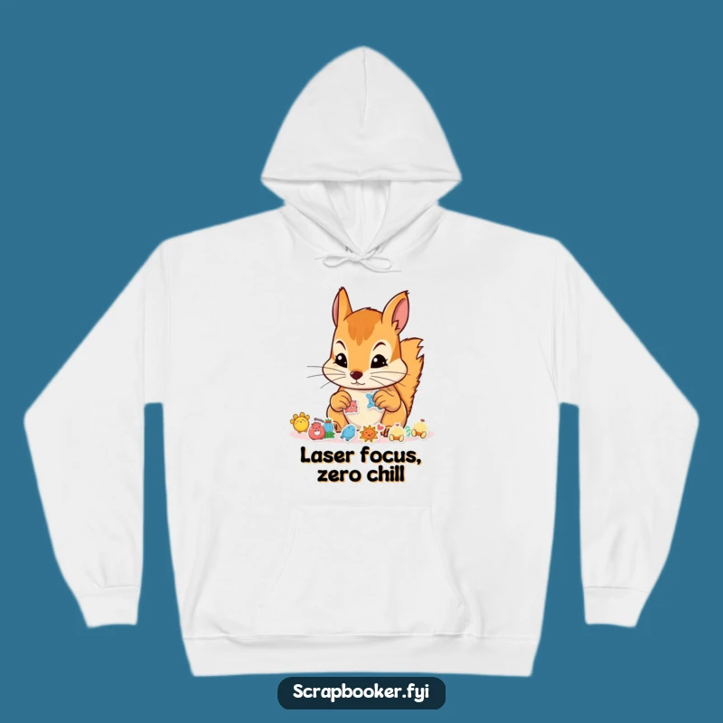 Funny Squirrel Sticker Artist Hoodie: Cozy and Hilarious Wear for Crafty Critters and Gift Givers