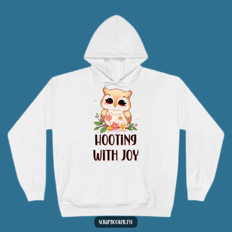 Funny Giggling Owl Flower Sequins Hoodie - Cozy & Hilarious Crafting Wear