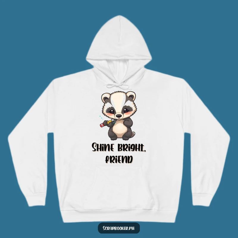 Funny Badger Glitter Artist Hoodie: Cozy Up with Hilarious Sparkly Critter Warmth