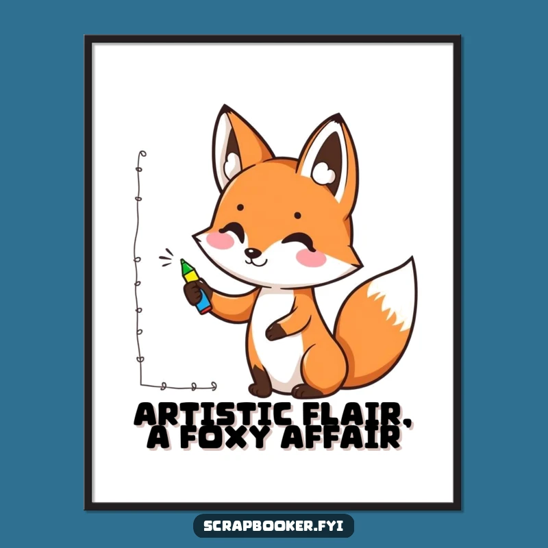 Whimsical Free Printable Wall Art: Fox's Artistic Creation, Quirky DIY Downloadable Decor!