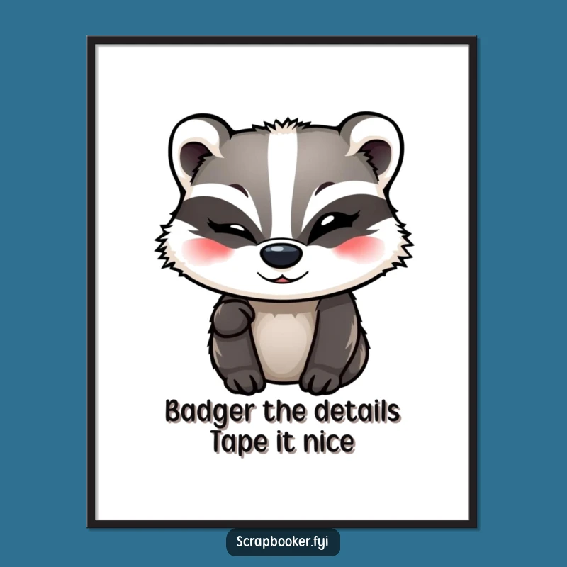 Funny Free Printable Wall Art: Winking Badger Decorating, Quirky Downloadable Art