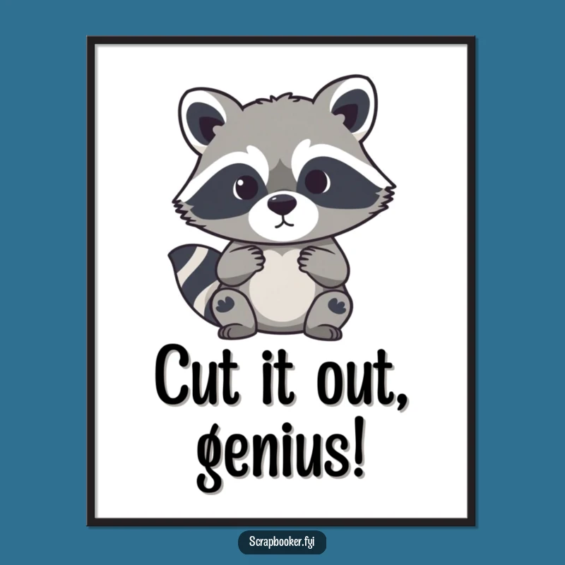 Free Printable Wall Art: Curious Raccoon Silhouette Cutter, Funny Downloadable Art Decor