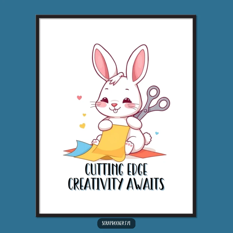 Funny Free Printable Wall Art: Rabbit Crafter's Delight - Downloadable Decor