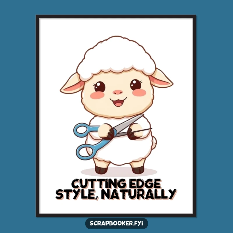 Funny Free Printable Wall Art: Content Sheep Cutting a Perfect Curve