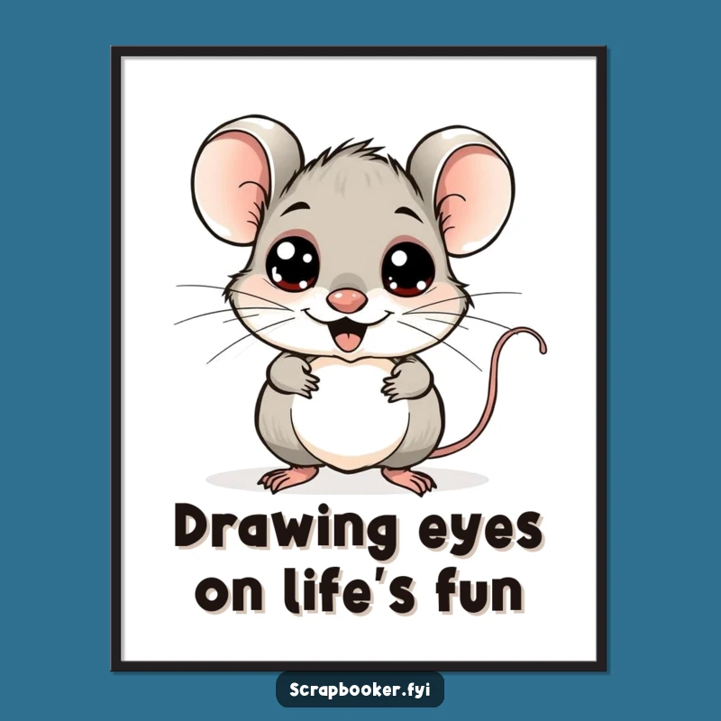 Funny Free Printable Wall Art: Googly-Eyed Mouse Drawing, Downloadable Art!