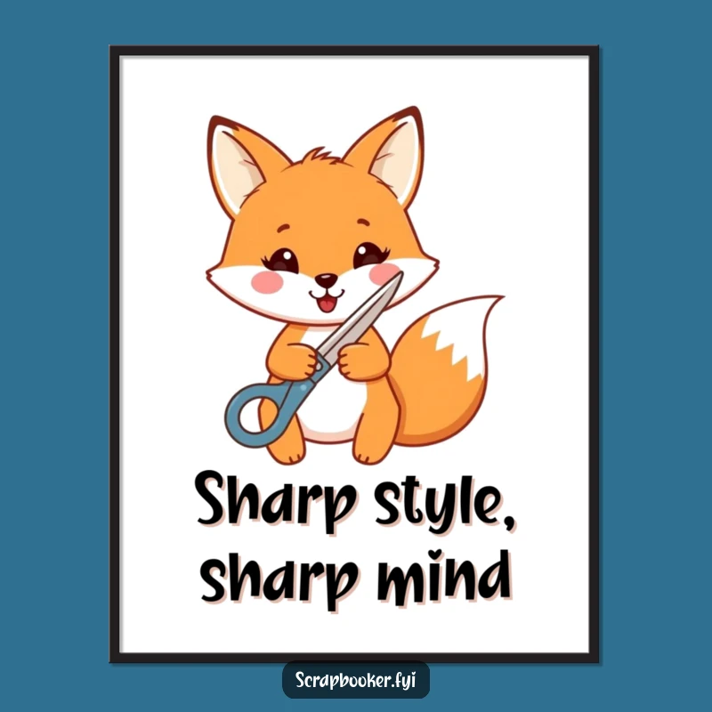 Free Printable Fox Art: Funny Crafting Scene for Whimsical Home Decor