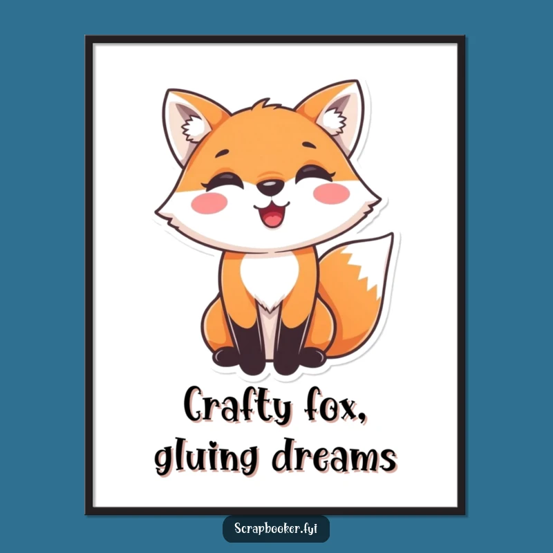 Free Printable Funny Fox Wall Art: Crafty Joy Downloadable Decor Gift