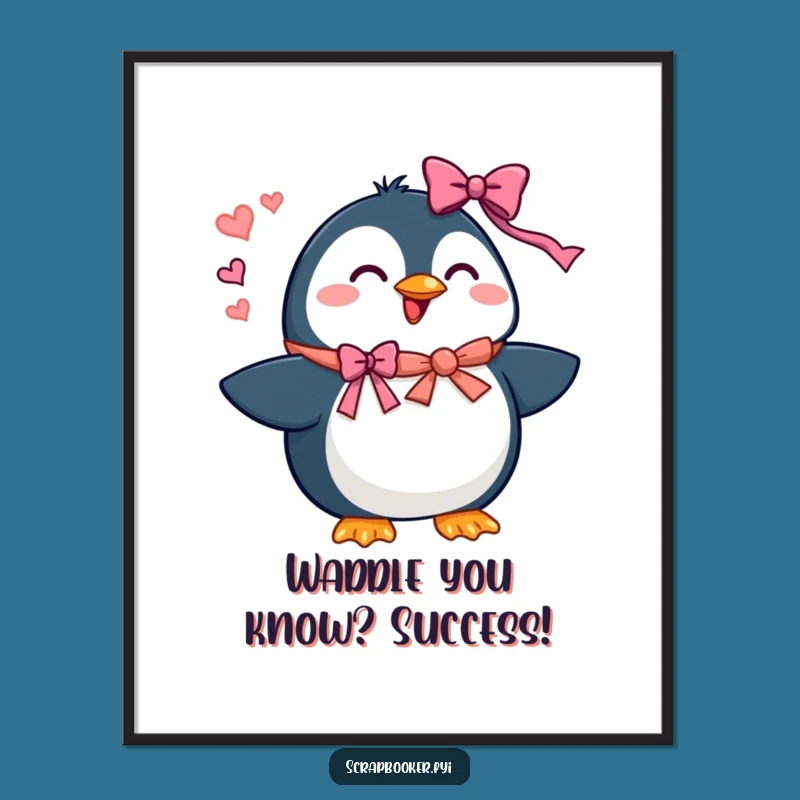 Free Printable Penguin Party Art - Enthusiastic Downloadable Festive Poster