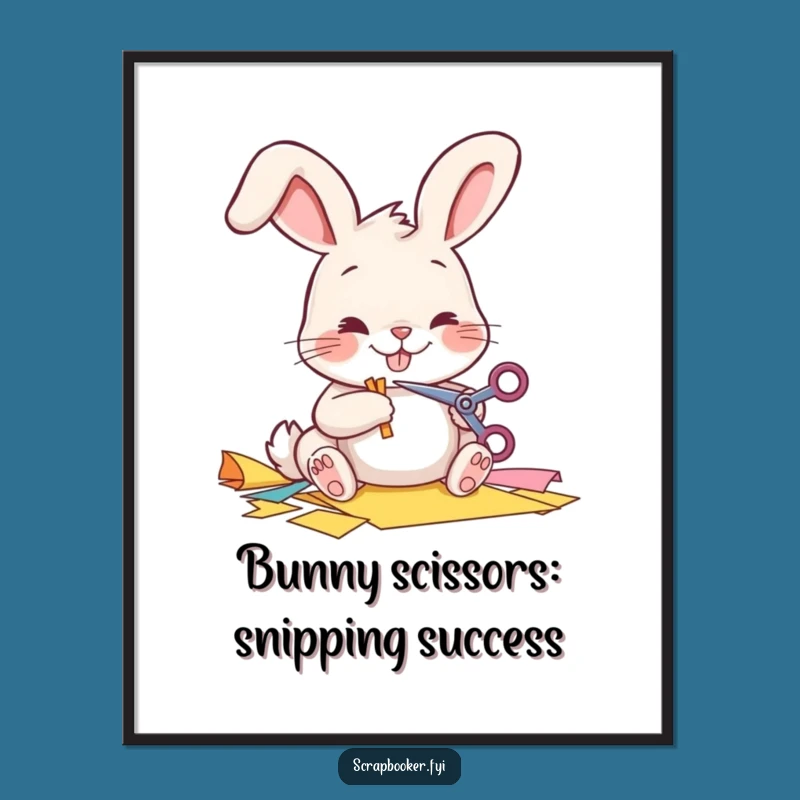 Free Printable Wall Art: Cheerful Crafty Bunny - Fun Downloadable Decor