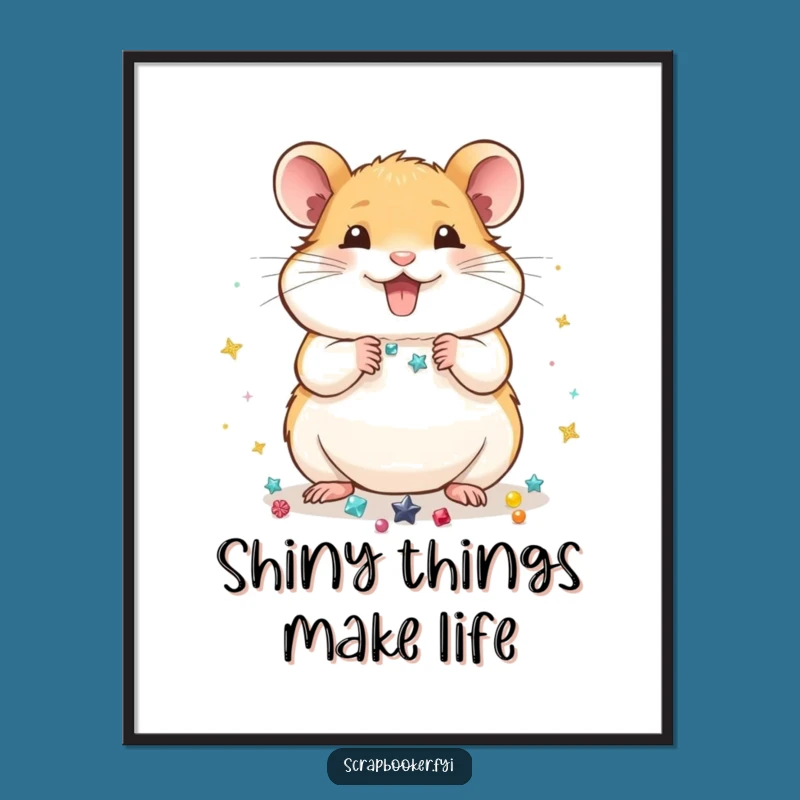 Free Printable Wall Art: Cute Hamster Decorating Humor, DIY Downloadable Art