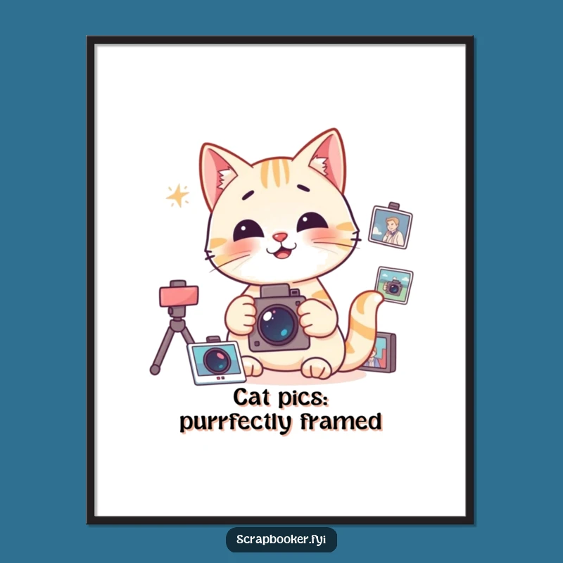 Free Printable Wall Art: Organized Cat - Fun Downloadable Decor