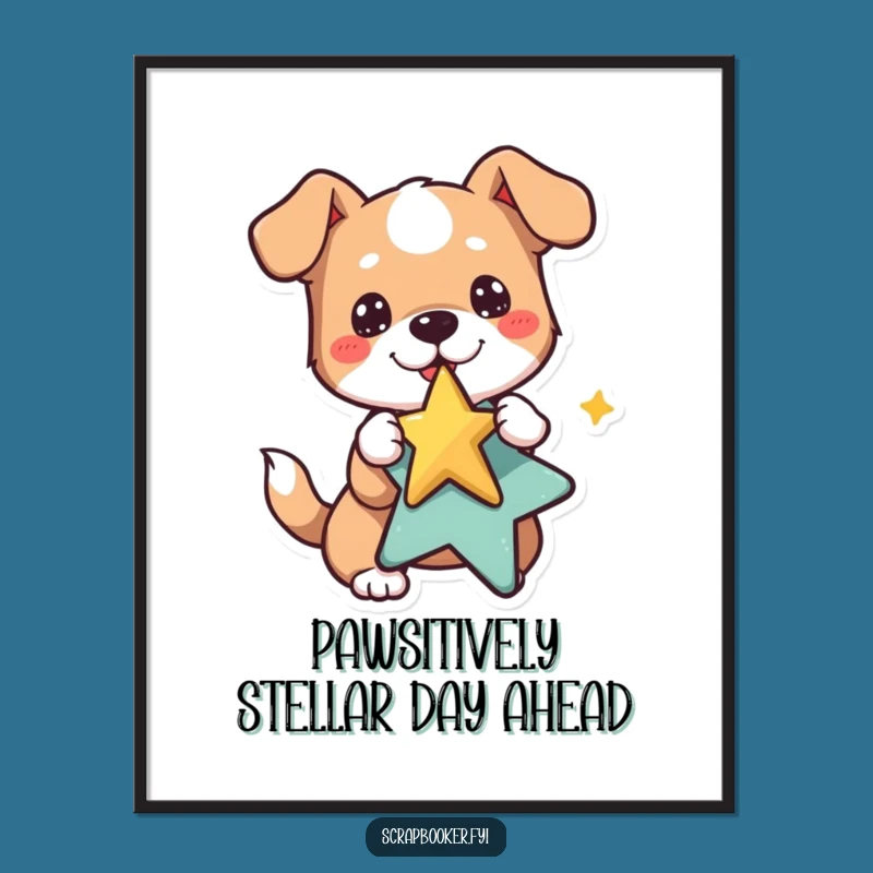 Funny Free Printable Dog Wall Art - Star Sticker Downloadable Decor For Home