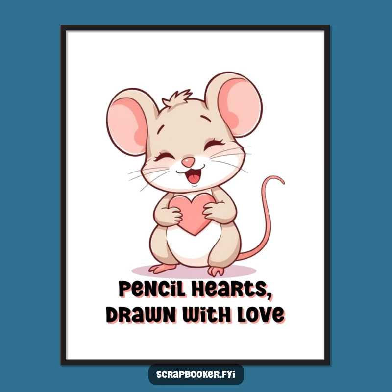 Funny Free Printable Wall Art: Giggling Mouse Heart Art for Your Walls!