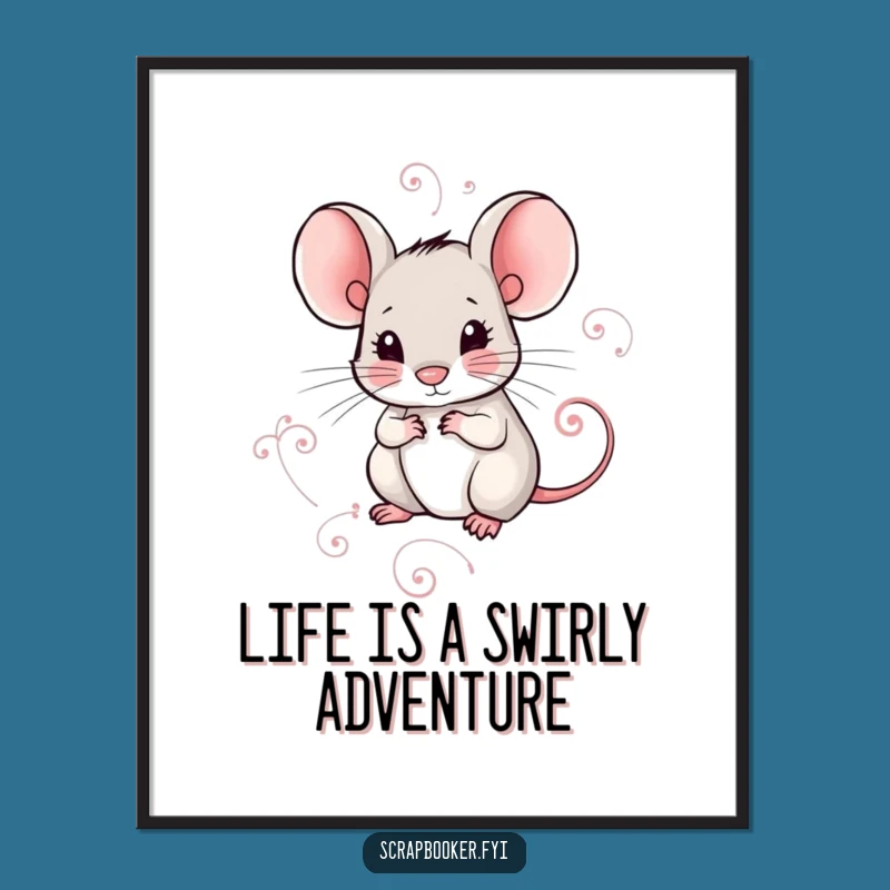 Funny Free Printable Wall Art: Meticulous Mouse Swirl Art, Hilarious Downloadable Art for Your Home