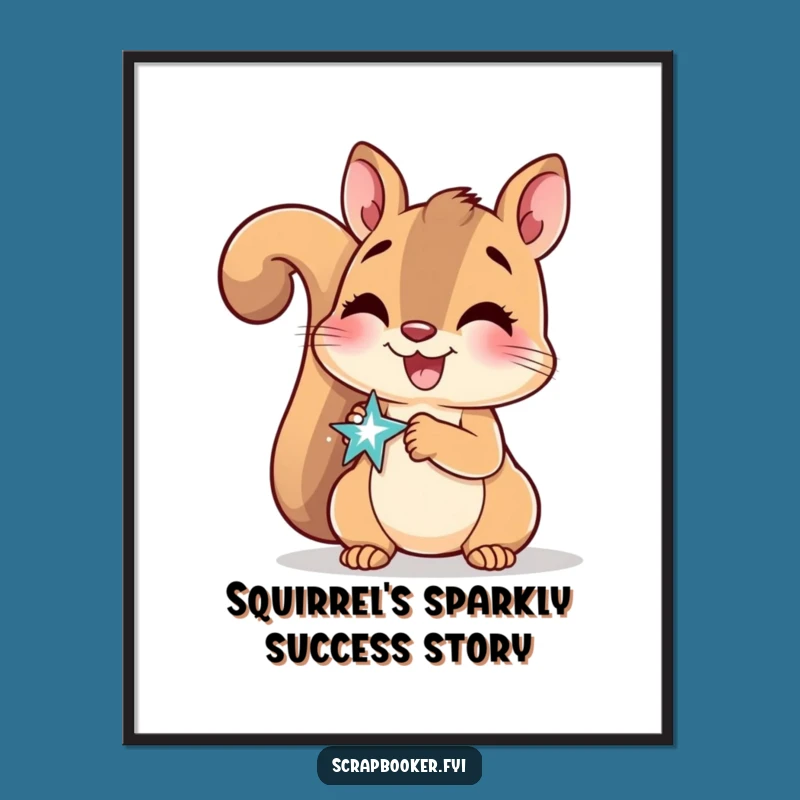 Free Printable Wall Art: Sparkly Squirrel - Fun Downloadable Decor
