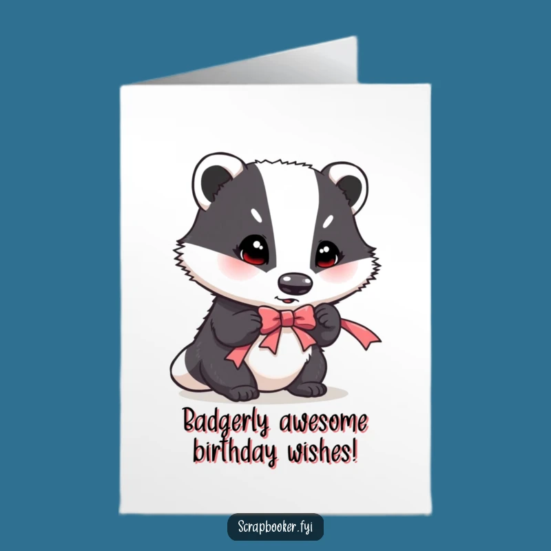 Free Printable Birthday Card: Determined Badger Crafts Funny DIY Gift