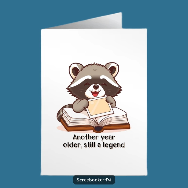 Free Printable Birthday Card: Delighted Raccoon Scrapbooking Fun, Funny Downloadable Gift