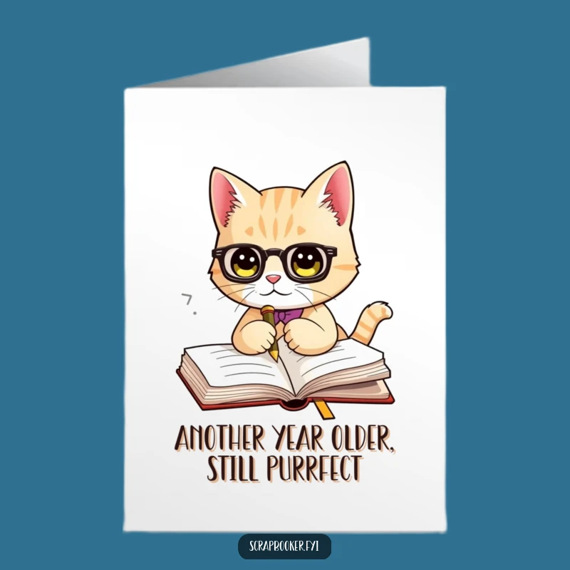 Free Printable Birthday Card: Funny Cat Bookmark Design for a Purrfectly Hilarious Celebration