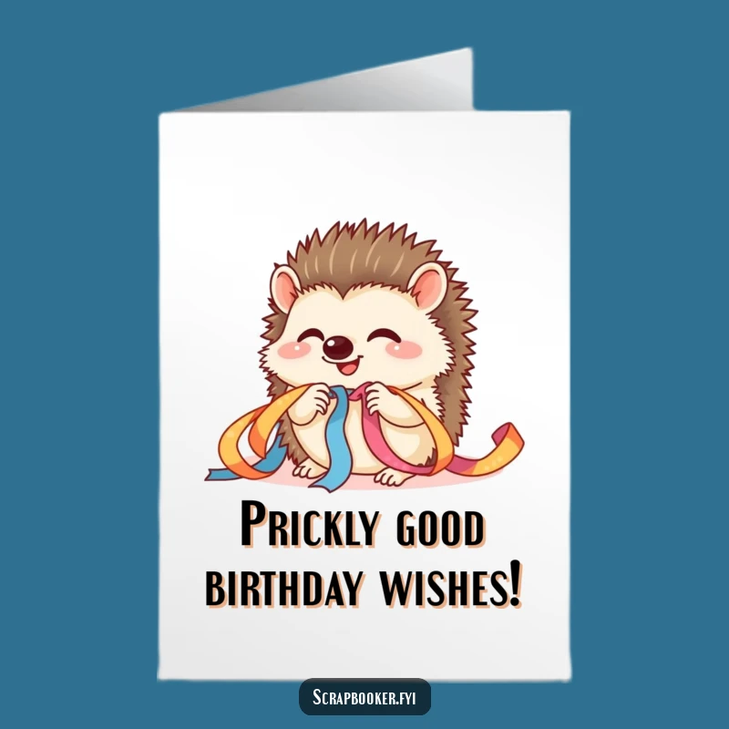 Free Printable Birthday Card: Giggling Hedgehog Crafty Fun, Downloadable DIY Gift