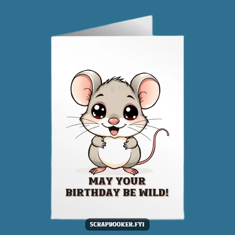 Free Printable Birthday Card: Googly-Eyed Mouse Art, Funny Downloadable Gift!