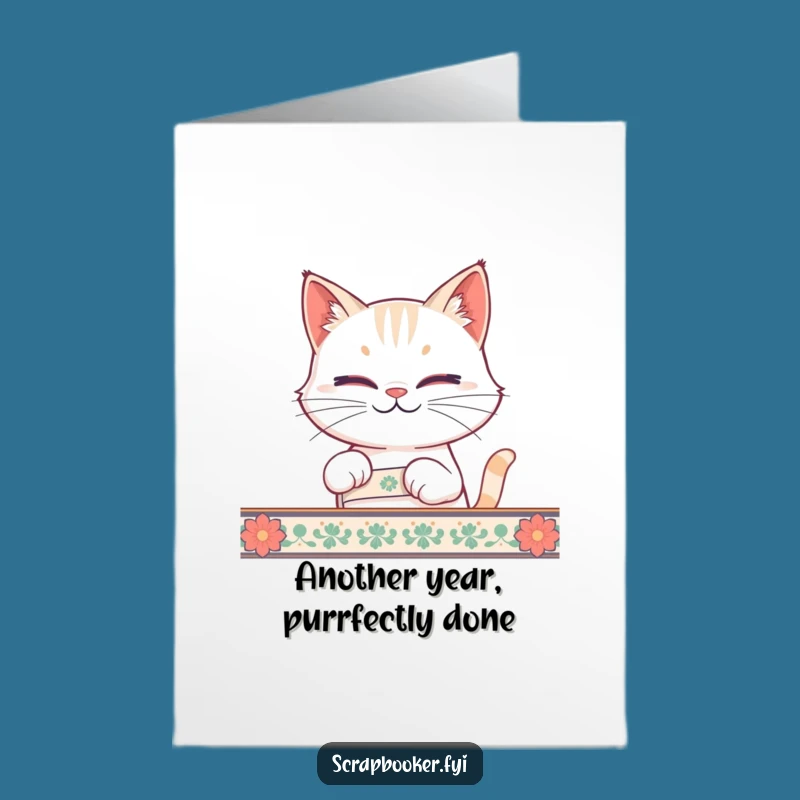 Free Printable Birthday Card: Smirking Cat Prankster Fun, Downloadable DIY Gift
