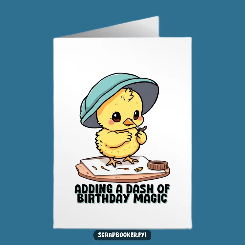 Free Printable Chick Artist Birthday Card - Tiny Detail Downloadable Funny Gift