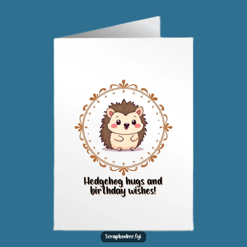 Free Printable Hedgehog Border Birthday Card - Cheerful Downloadable Crafty Gift