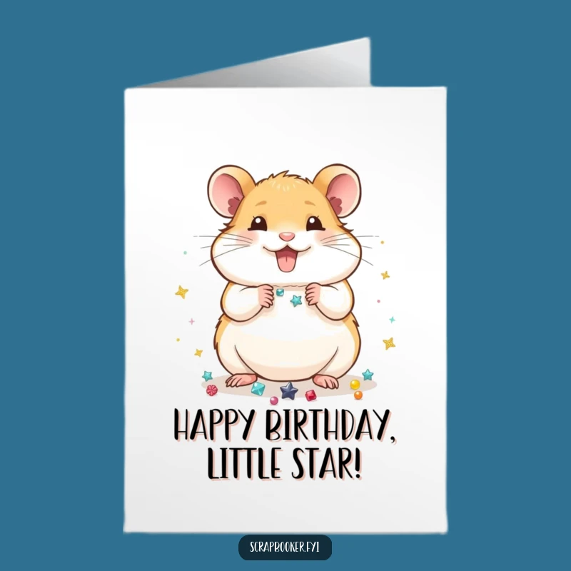 Free Printable Birthday Card: Cute Hamster Decorating, Perfect DIY Humorous Downloadable Gift