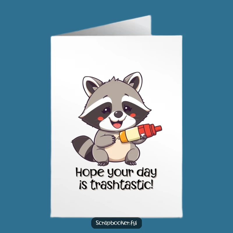 Free Printable Raccoon Birthday Card - Grinning Glue Stick Downloadable Gift